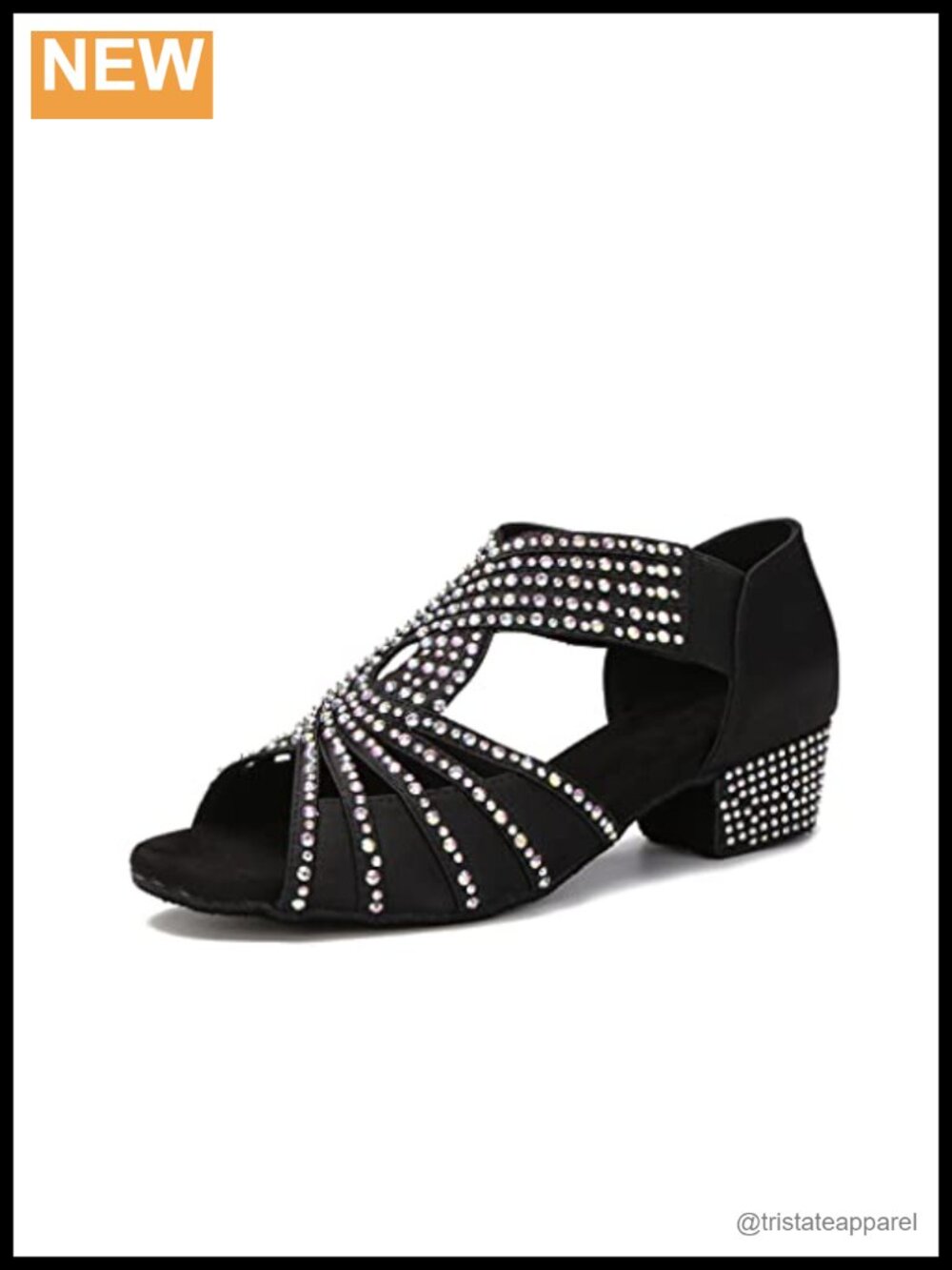 Rhinestone Ballroom Dance Shoes Suede Sole Latin Salsa Wedding Low Heel Slipper